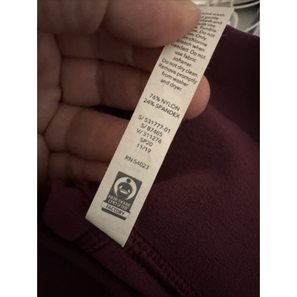 ATHLETA Warp Knit 7/8 Tight Yoga Pant Womens Size XXS Velvet‎ Plum Purple - Picture 9 of 9